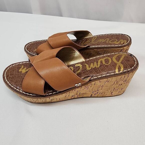 Sam Edelman Size 9 Remini Cork Wedge Brown Sandals Womens K - Picture 6 of 10